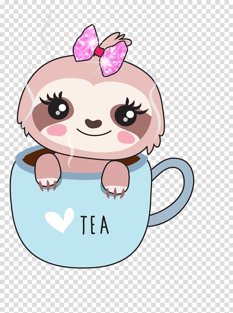 Sloth Paper Tea Sticker , tea transparent background PNG clipart