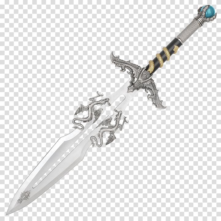 Knife Dragon Fantasy Sword Katana Scabbard, Sword transparent background PNG clipart