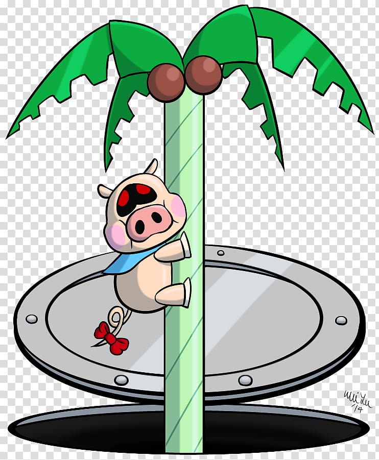 Tree climbing Robo Pig, climbing transparent background PNG clipart