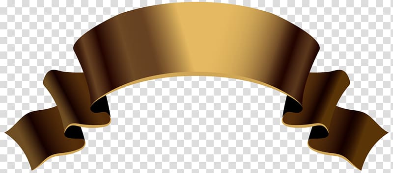 brown ribbon logo, Banner Gold , Old Gold Banner transparent background PNG clipart
