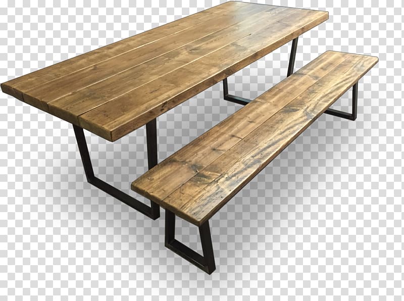 Table Reclaimed lumber Furniture Steel frame, wood table transparent background PNG clipart