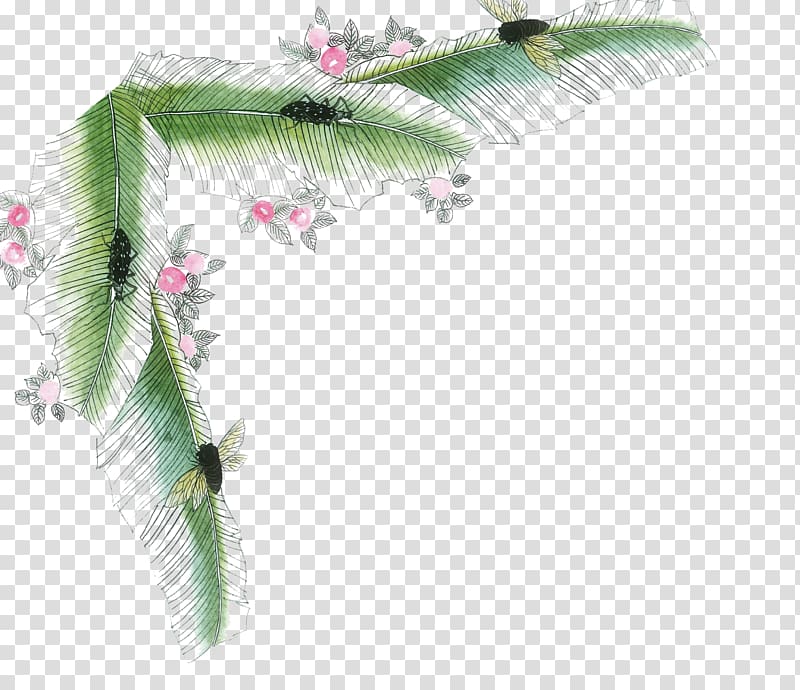 Leaf Coconut, Hand painted coconut leaves transparent background PNG clipart