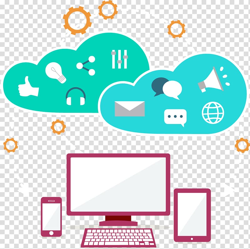 computer set illustration, Cloud computing Internet Icon, creative computer cloud capabilities transparent background PNG clipart