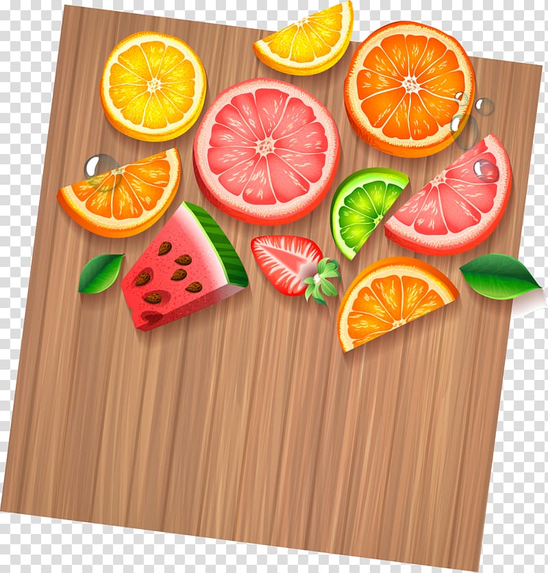 Orange juice Cocktail Fruit, wood case board transparent background PNG clipart