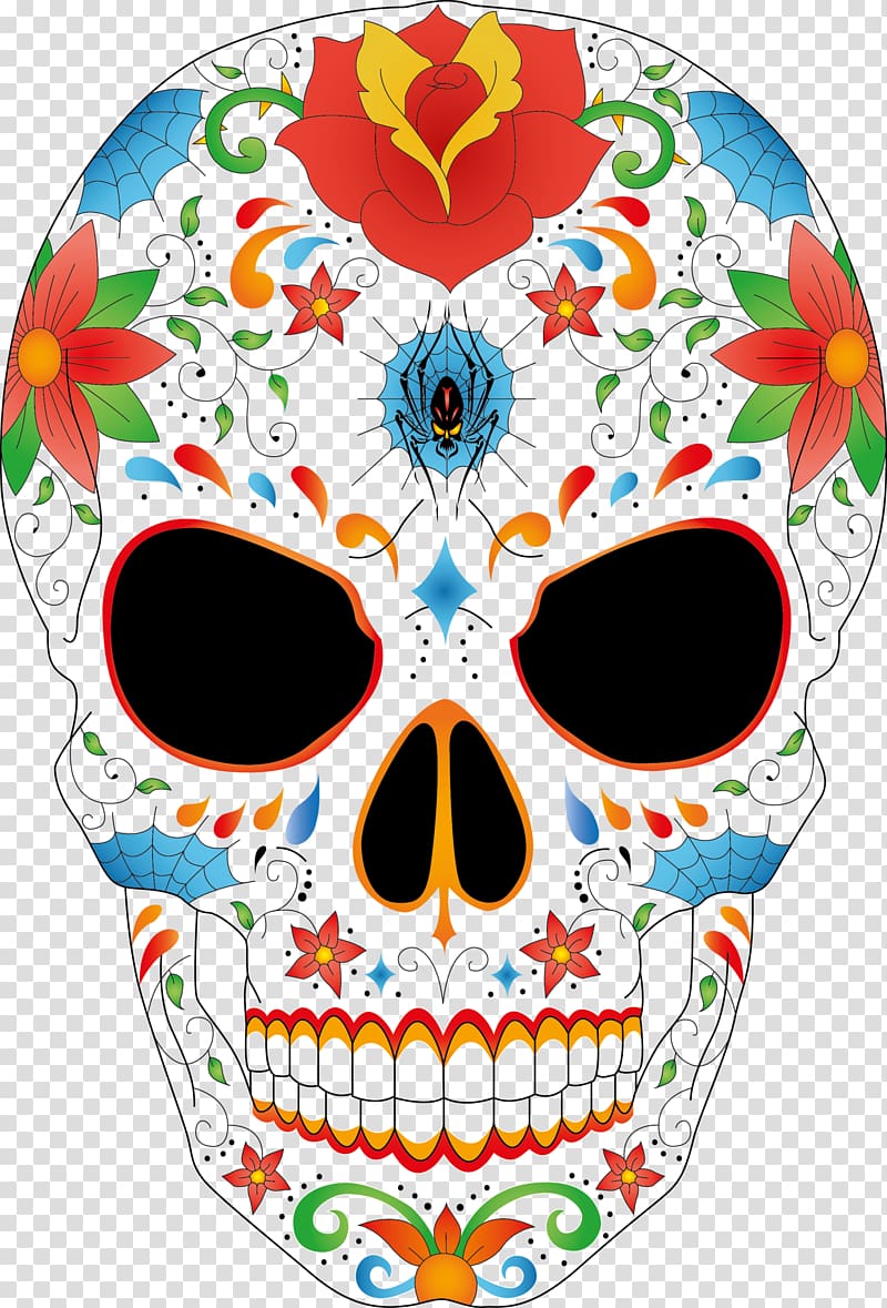 Calavera Skull Mexican cuisine , skull transparent background PNG clipart