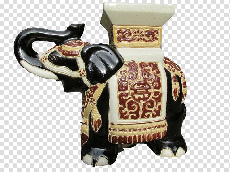 Indian elephant Ceramic Porcelain Elephantidae Figurine, India transparent background PNG clipart