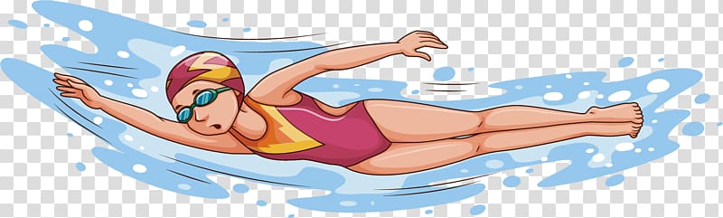 Poster Cartoon Illustration, Free swimming transparent background PNG clipart