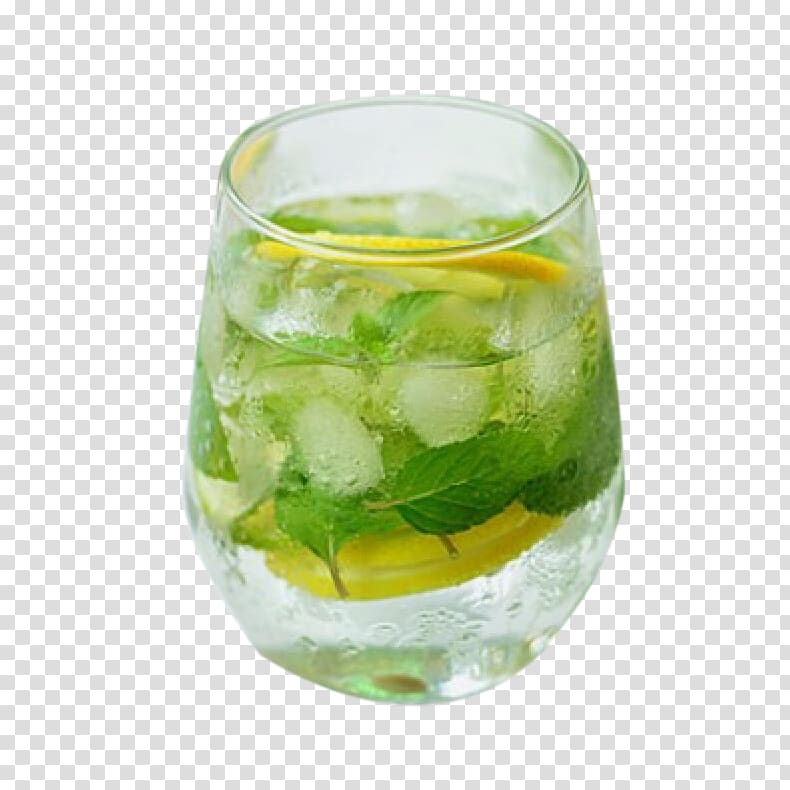 Mojito Cocktail Lemonade Carbonated water, A glass of lemonade transparent background PNG clipart