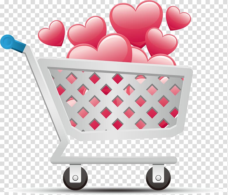 E-commerce Shopping cart software Icon, Love shopping cart transparent background PNG clipart