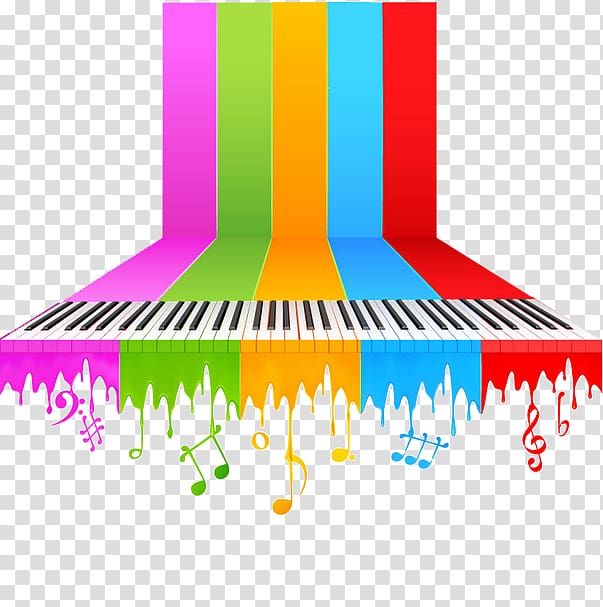 assorted-color piano illustration, Piano Background music Musical note, Color piano transparent background PNG clipart