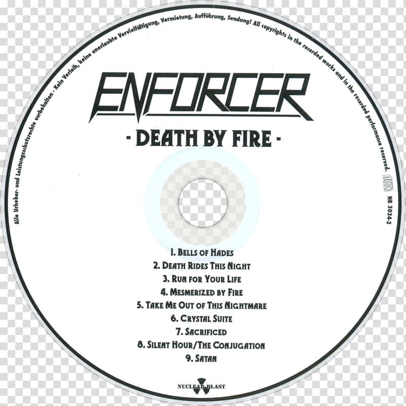 Compact disc Enforcer Death by Fire Album Nightmare Over the UK, Beside The Dying Fire transparent background PNG clipart