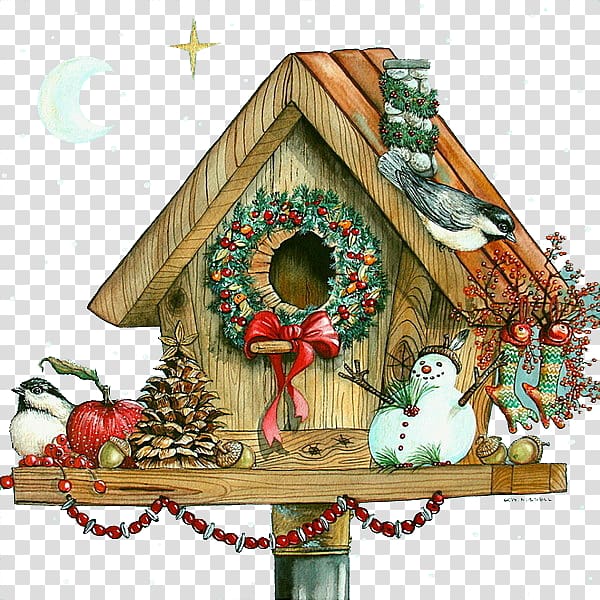 Christmas Decoupage Handicraft Idea Scrapbooking, Nest House transparent background PNG clipart