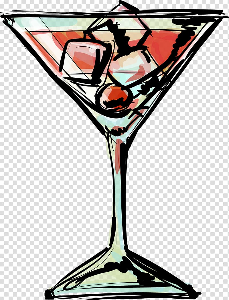 cocktail , Cocktail party Cosmopolitan Poster, Hand painted red alcohol transparent background PNG clipart