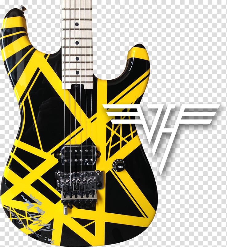 Electric guitar EVH Striped Series Frankenstrat Solid body, electric guitar transparent background PNG clipart