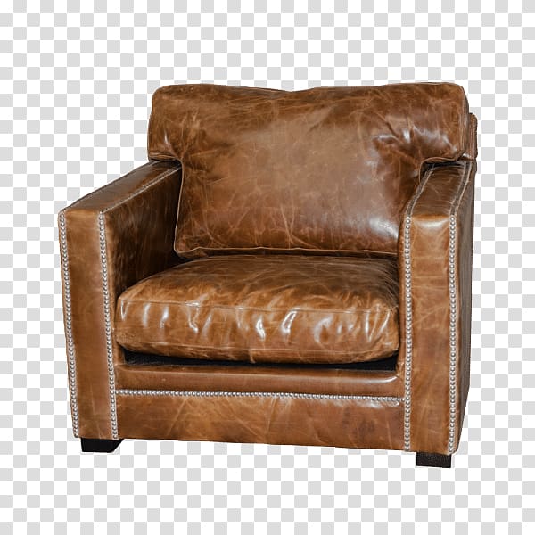 Club chair Loveseat Brown Leather, chesterfield transparent background PNG clipart