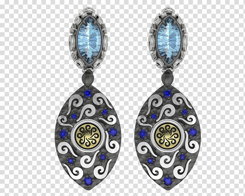 Sapphire Earring Cobalt blue Body Jewellery, sapphire transparent background PNG clipart