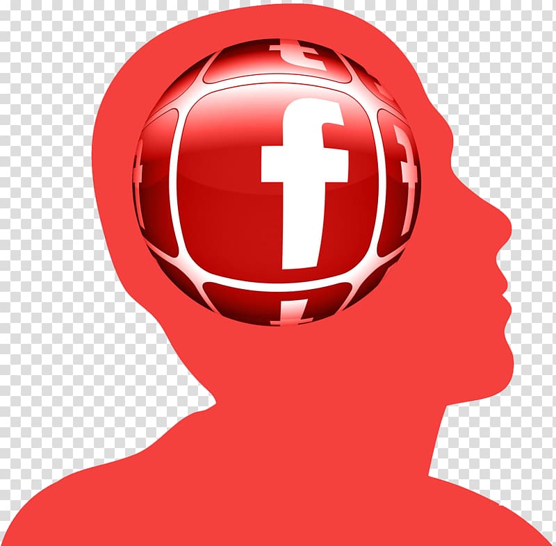 Facebook Social network Gratis Illustration, Red figures and audio-visual brain transparent background PNG clipart