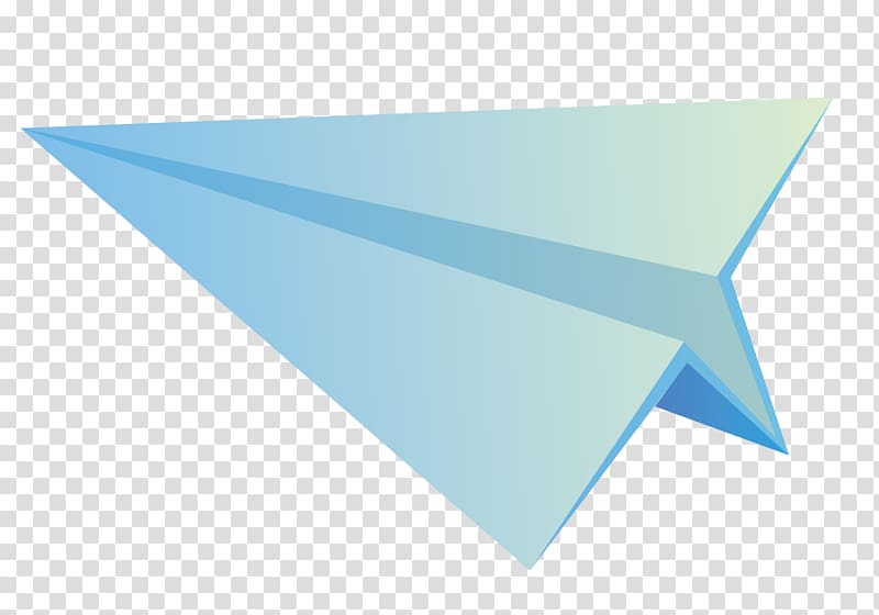 Paper plane Airplane Blue, Blue paper airplane transparent background PNG clipart