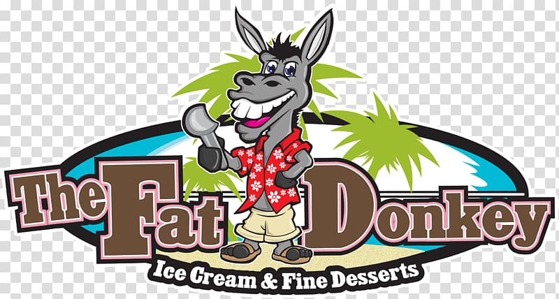 The Fat Donkey Ice Cream and Fine Desserts Minutemen Causeway Menu Logo, fat transparent background PNG clipart