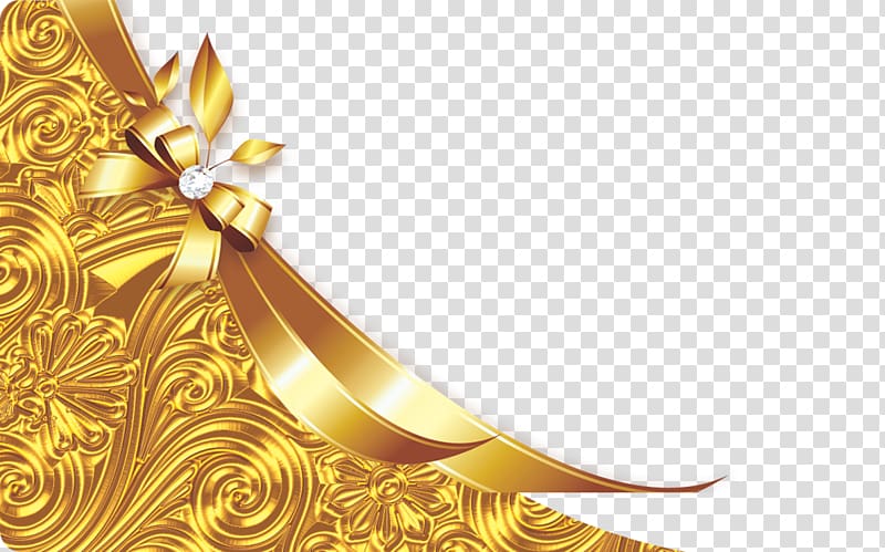 gold flower illustration, Shoelace knot Gold , Golden Bow transparent background PNG clipart