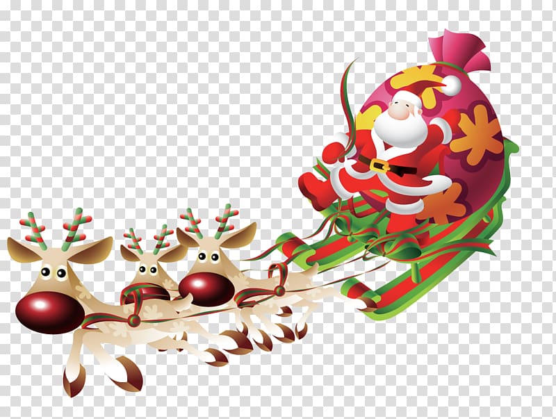 Pxe8re Noxebl Ded Moroz Santa Claus Reindeer, Santa Claus giving gifts transparent background PNG clipart