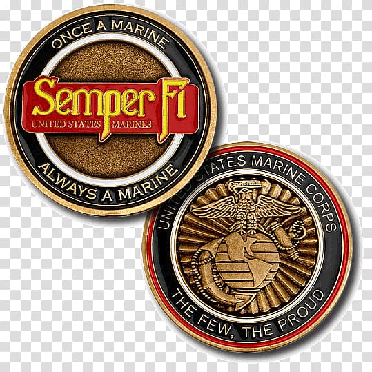 United States Marine Corps Semper fidelis Challenge coin Military, united states transparent background PNG clipart