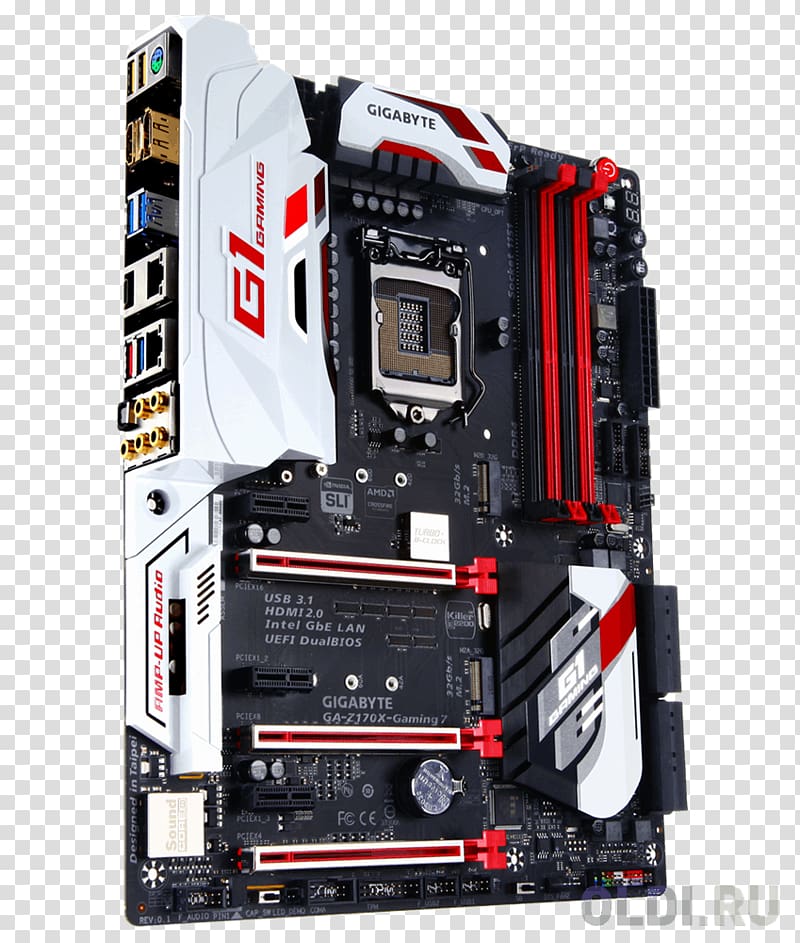 Intel GIGABYTE GA-Z170X-Gaming 7 LGA 1151 Gigabyte Technology Motherboard, intel transparent background PNG clipart