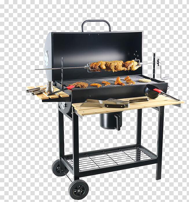Barbecue-Smoker Grilling Charcoal Oven, Black charcoal barbecue grill transparent background PNG clipart