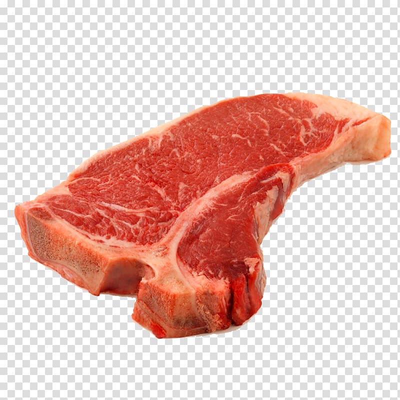 T-bone steak Strip steak Beef tenderloin, meat transparent background PNG clipart