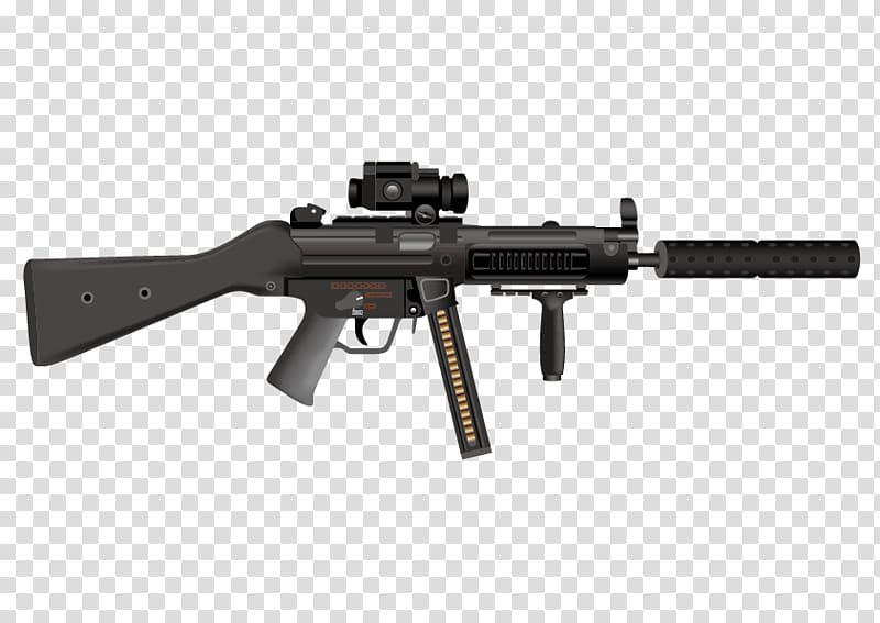 Firearm Submachine gun Weapon Heckler & Koch MP5, machine guns transparent background PNG clipart