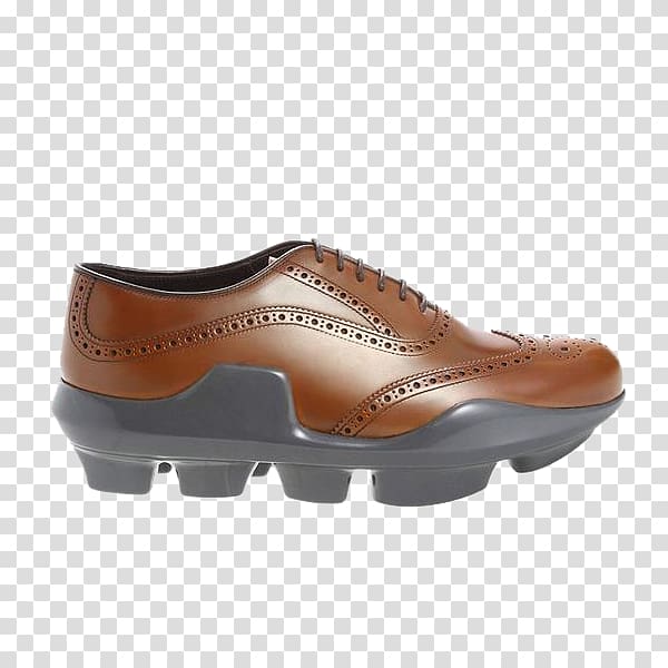 Shoe Cattle Leather Brown, Prada men\'s casual shoes brown cow Pibuluoke transparent background PNG clipart
