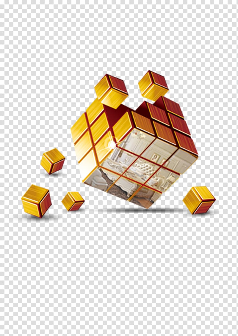 Cube 3D computer graphics Three-dimensional space, 3D cube transparent background PNG clipart