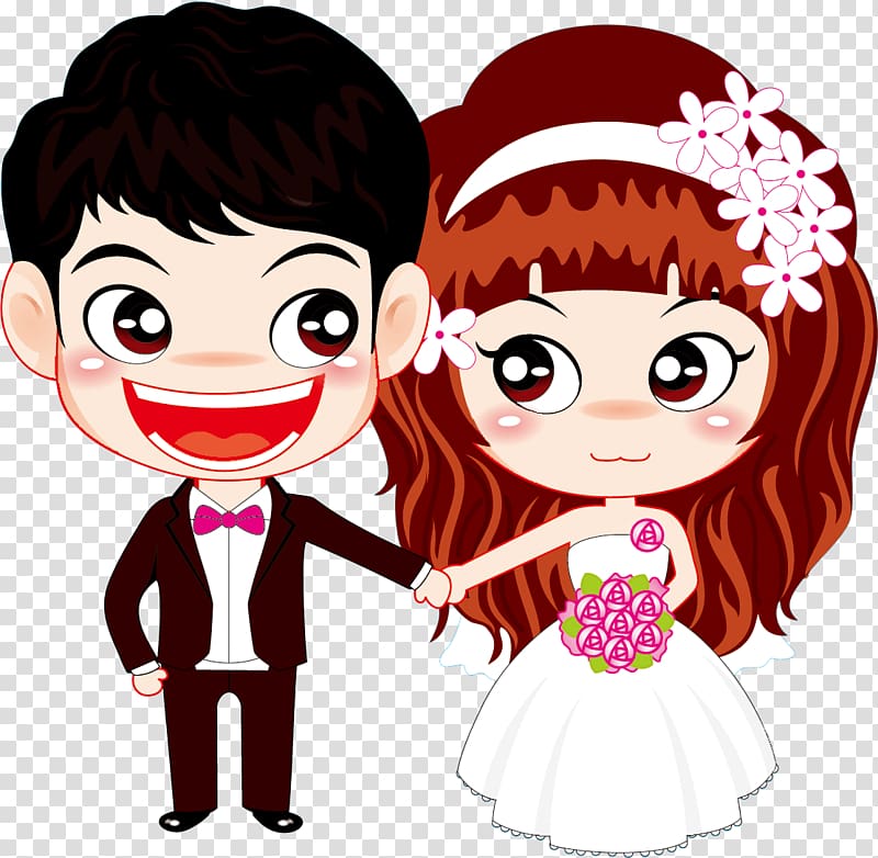 couple Cartoon Marriage , Wedding Marionette transparent background PNG clipart