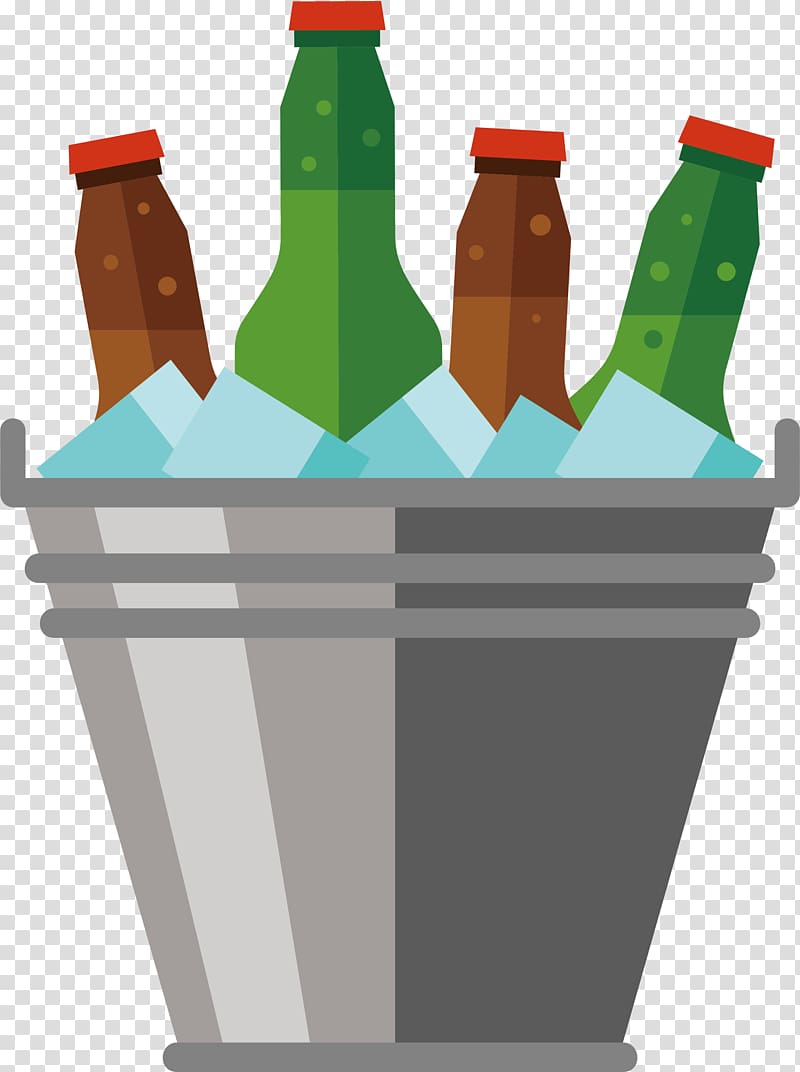 Wheat beer Ice beer Ice Bucket Challenge, A bucket of iced beer transparent background PNG clipart