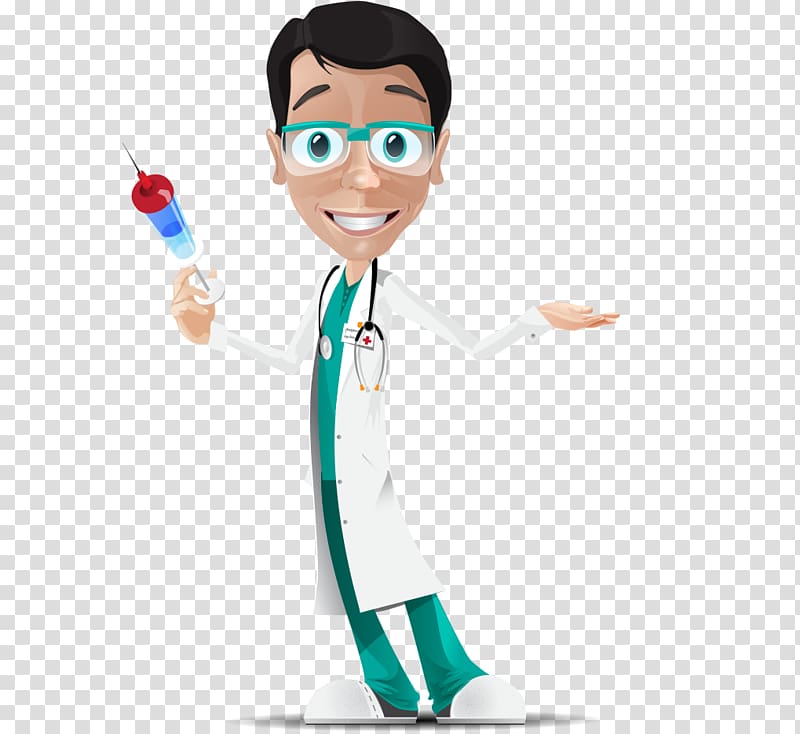 Physician Health Nursing, Cartoon painted glasses to take a syringe Doctor transparent background PNG clipart