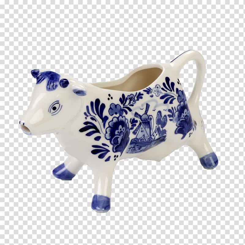 Delftware Cattle Animal figurine, creamer transparent background PNG clipart