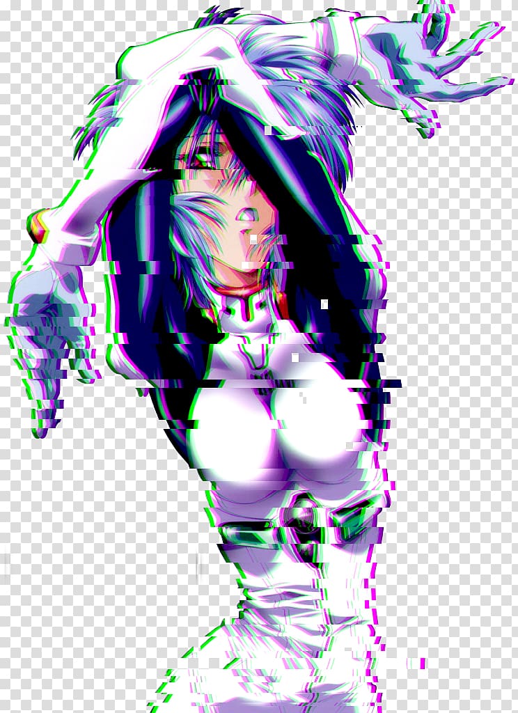 Anime Glitch art Rei Ayanami Desktop , Anime vaporwave transparent background PNG clipart