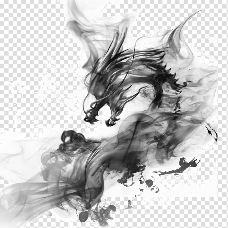 dragon illustration, MacBook Pro 15.4 inch MacBook Air MacBook family, Ink Chinese Dragon transparent background PNG clipart