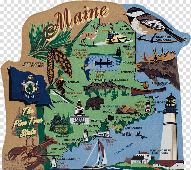 Oregon Alabama Iowa Maine, Maine United States Capitol, decoration main map transparent background PNG clipart