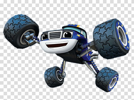 blue and white monster truck illustration, Blaze and the Monster Machines Darington transparent background PNG clipart