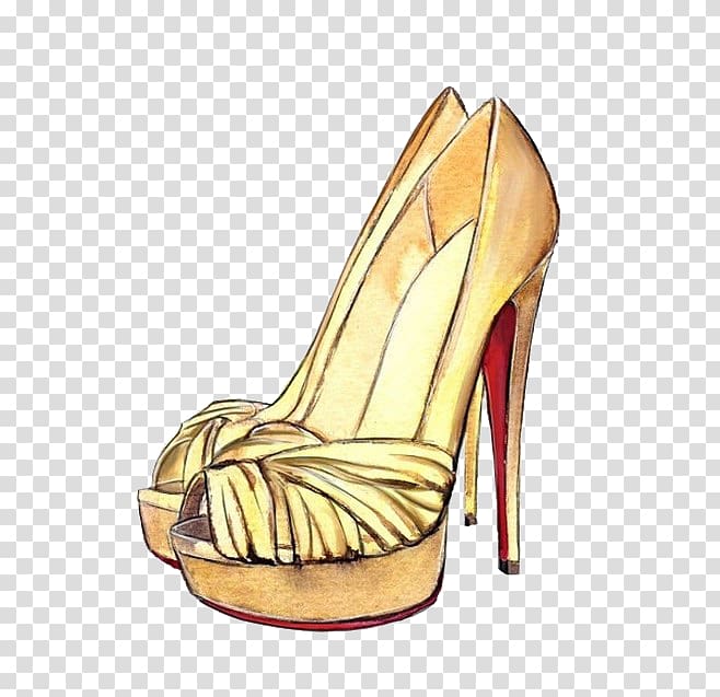 Shoe High-heeled footwear Drawing Designer, A pair of shoes transparent background PNG clipart