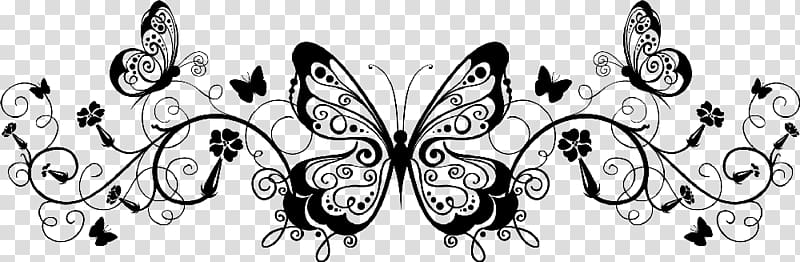 Butterfly Black and white Wedding invitation , butterfly transparent background PNG clipart