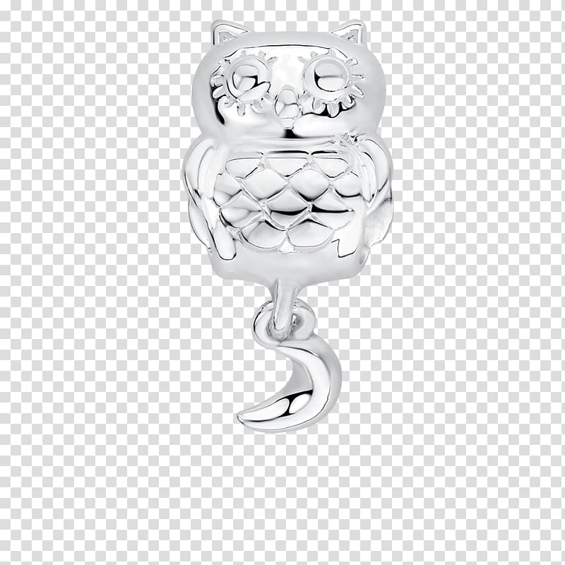 Cat Body Jewellery Silver Font, Owl moon transparent background PNG clipart