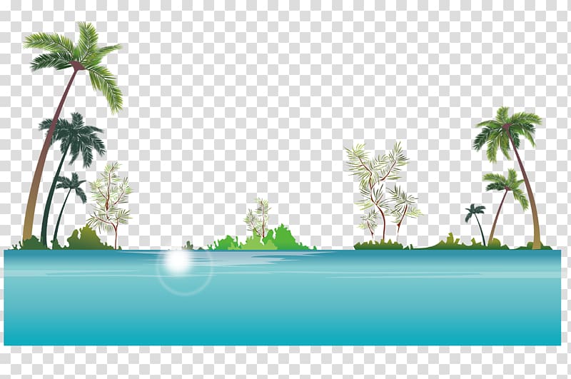 Illustration, Beach scene transparent background PNG clipart