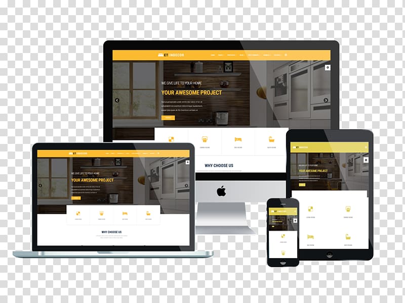 Responsive web design Web template system Website, flyers interior design transparent background PNG clipart