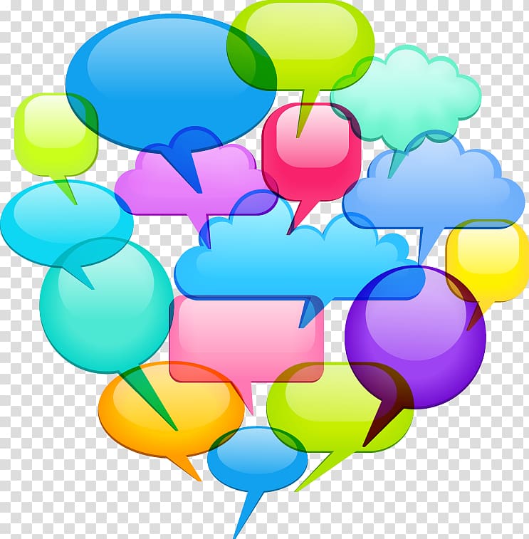 Speech balloon Dialogue Illustration, Colorful dialog bubbles transparent background PNG clipart
