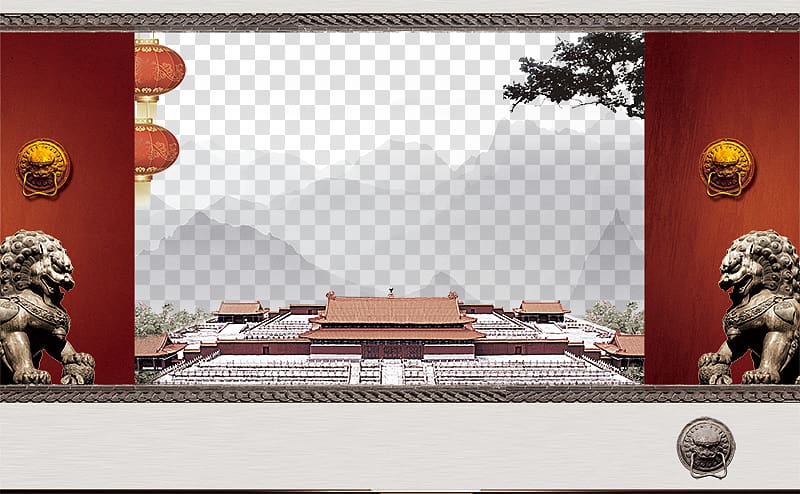 Shishi, Fujian National Palace Museum Chinese guardian lions Poster, Posters element estate palace transparent background PNG clipart