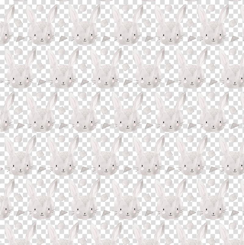 Textile Area Pattern, Hand painted rabbit head transparent background PNG clipart