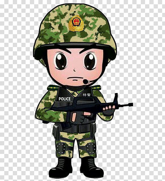 China Police Chinese public security bureau Cartoon, Armed SWAT transparent background PNG clipart