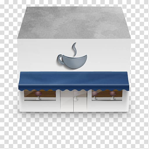 blue awning illustration, table furniture, Coffee Shop transparent background PNG clipart